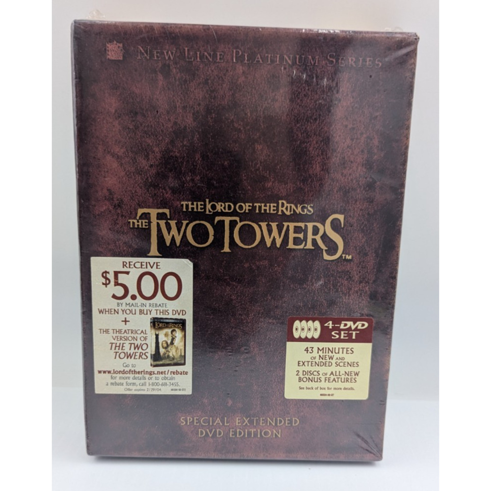 The Lord of The Rings The Two Towers Special Extended DVD Edition 4 DVD Set